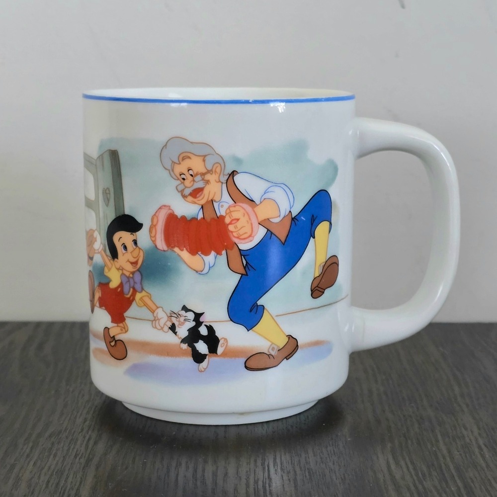Disneyland‎ Pinocchio Mug Geppetto Figaro Japan Coffee Cup